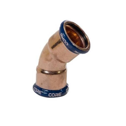 Picture of 22mm CORE Copper Press 45 Elbow WRAS