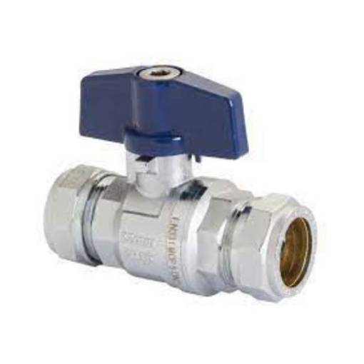 Picture of 22mm SBS800 Comp Ball Valve Blue T Handle WRAS