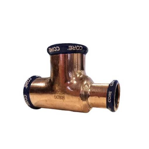 Picture of 28x22x28 CORE Copper Press Reducing End Tee WRAS