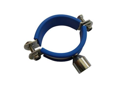 Picture of 129mm Stainless Pipeclip c/w Blue Inset M10 Bossed