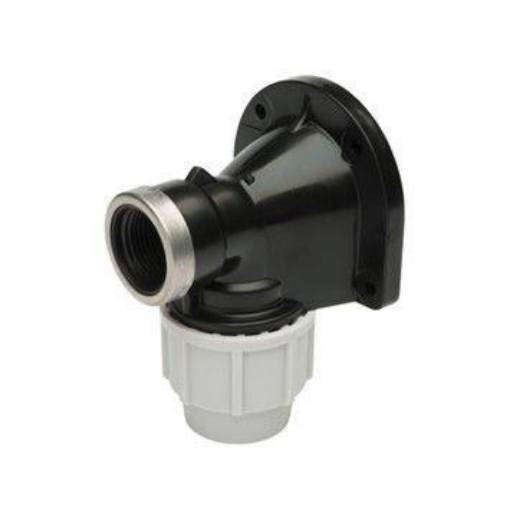 Picture of 25x3/4" Plasson Plastic W/Plate Elbow