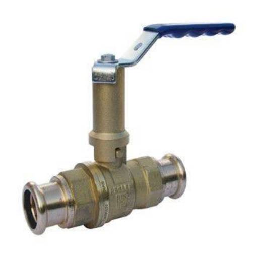 Picture of 22mm Pegler PS550BEL Extended Stem Ball Valve Blue Handle Press End 