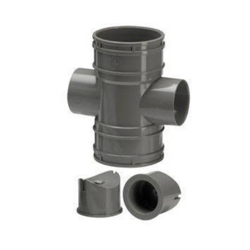 Picture of 82mm Double Boss Pipe Conn Dbl Skt Grey