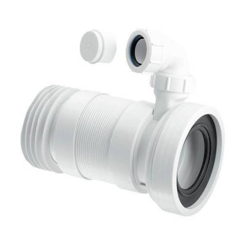 Picture of 4" Straight Flexible WC Connector (170-410mm) c/w 1 1/4" Boss