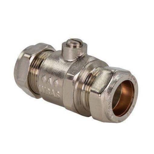 Picture of 22mm Chrome *Full Bore* DZR Service Valve