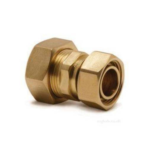 Picture of 15x1/2" Brass CORE Comp x Swivel Coupler DZR 926