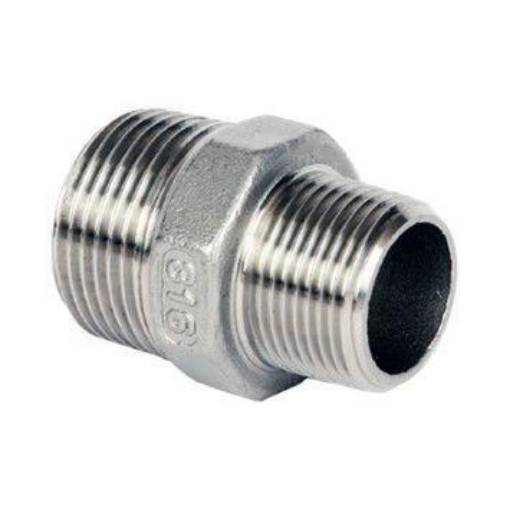 Picture of 3/8 x 1/4" Stainless Reducing Hex Nipple